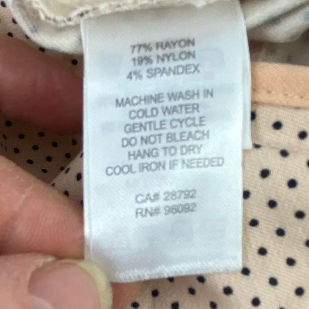 NWT Dalia peach pink and blue polka dot classic pant women's size 10 - Picture 8 of 15